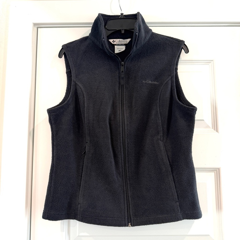 Columbia Women's Black Fleece Vest Full Zipper sz M
